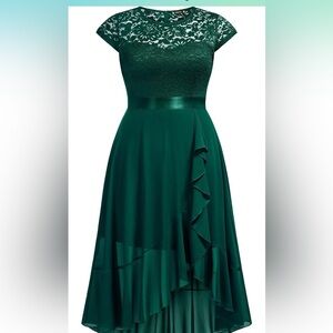 Miusol Women's Plus Size Sequin Floral Lace Evening Gown